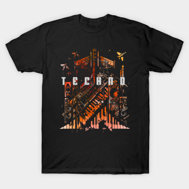 Techno Fighter Plane [orange] T-Shirt by soillodge