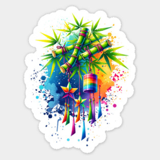 Watercolor Tanabata Tree Sticker