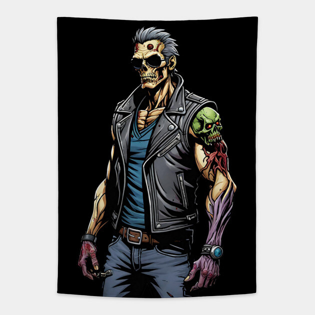 Zombie Punk Guy Tapestry by Grave Digs