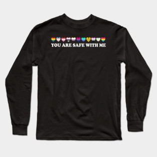 Retro Rainbow You Are Safe With Me Long Sleeve T-Shirt