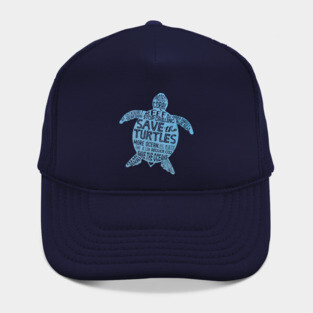 Save the Turtles - Blue Boho Turtle Silhouette Hat