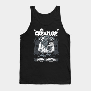 Lil Creature - Vintage Cartoon Black Lagoon - Creepy Cute Monster Tank Top