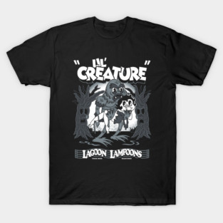 Lil Creature - Vintage Cartoon Black Lagoon - Creepy Cute Monster T-Shirt