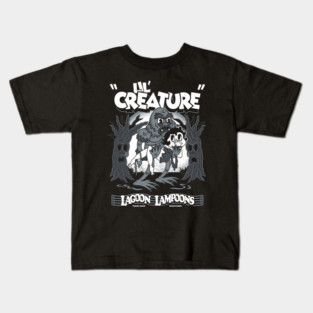 Lil Creature - Vintage Cartoon Black Lagoon - Creepy Cute Monster Kids T-Shirt
