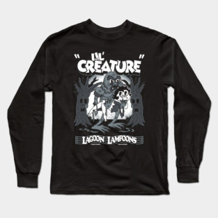 Lil Creature - Vintage Cartoon Black Lagoon - Creepy Cute Monster Long Sleeve T-Shirt