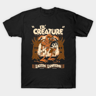 Lil Creature - Vintage Cartoon Black Lagoon - Creepy Cute Halloween T-Shirt