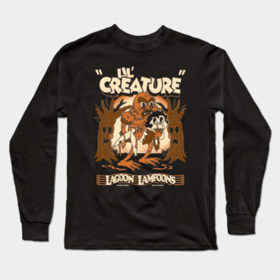 Lil Creature - Vintage Cartoon Black Lagoon - Creepy Cute Halloween Long Sleeve T-Shirt