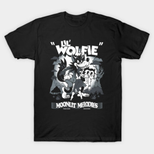 Lil Wolfie - Vintage Cartoon Wolfman - Creepy Cute Monster T-Shirt
