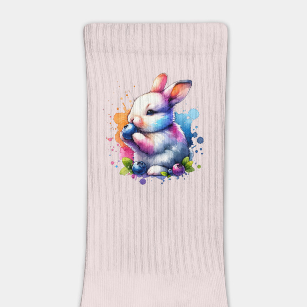 Watercolor Blueberry Bunny by HolidayBug