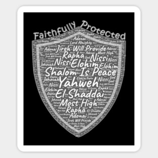Shield of God Names | Faithfully Protected Divine Power Sticker