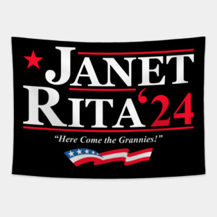 Janet and Rita Bluey Grannies 2024 for President Tapestry