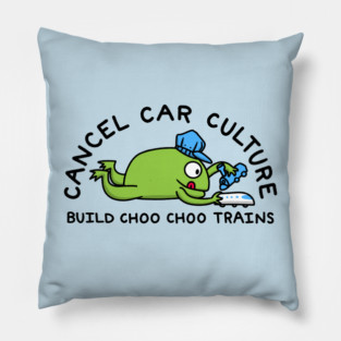 Leftist Humor Public Transit Frog Car Culture Pillow