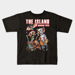 The Island of MANIAC Toys! Christmas Horror! Kids T-Shirt