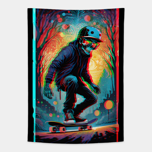 3D Skate or Die Tapestry by Grave Digs