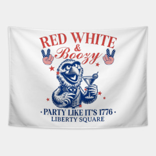 Red White and BOOZY Liberty Square Party like it's 1776 Tapestry