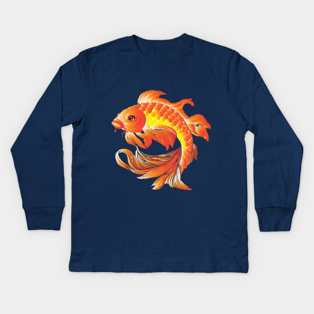 Koi Fish Kids Long Sleeve T-Shirt by DickinsonDesign
