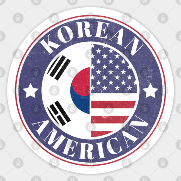 Proud South Korean-American Badge - South Korea Flag Sticker by Yesteeyear
