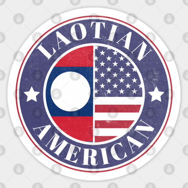 Proud Laotian-American Badge - Laos Flag Sticker by Yesteeyear