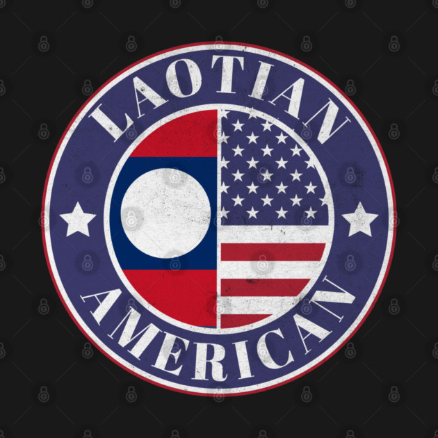 Proud Laotian-American Badge - Laos Flag by Yesteeyear