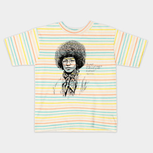 angela davis black and white halftone effect Kids T-Shirt