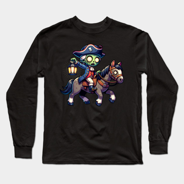 Zombie Paul Revere's Ride Long Sleeve T-Shirt by HolidayBug