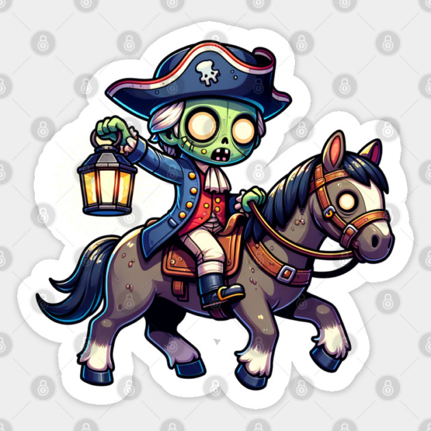 Zombie Paul Revere's Ride Sticker by HolidayBug