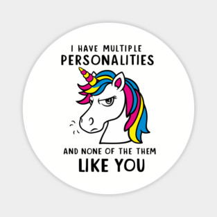 Introverted Personality Antisocial Attitude Unicorn Magnet