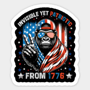 Bigfoot Sasquatch 4th of July Merica Magnet
