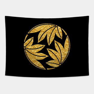 Japanese Mon Mitsuwari Kaeda Tapestry