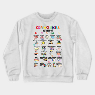Coping Skills Alphabet, School Counselor, Mental Health Matters, Psychologist, Positivity Crewneck Sweatshirt