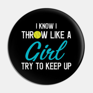 Funny Softball Pitcher Batter Catcher Girls Pin