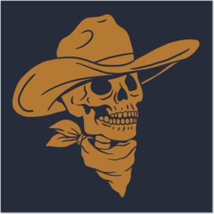 Skeleton Cowboy - Golden Version Posters and Art