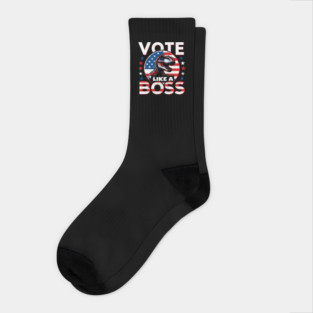 Vote Like a Boss - T-Rex American Pride Socks