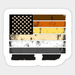 Bear Pride Flag with Paw Prints - Distressed Grunge Style LGBTQ+ Pride Illustration Magnet