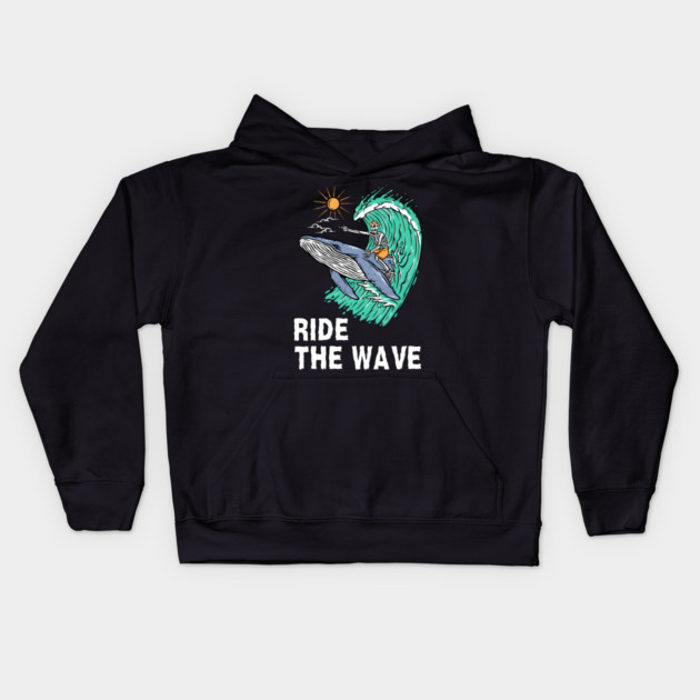 Ride the Wave Kids Hoodie by MakerMind8.2