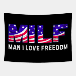 Man Loves Freedom Tapestry