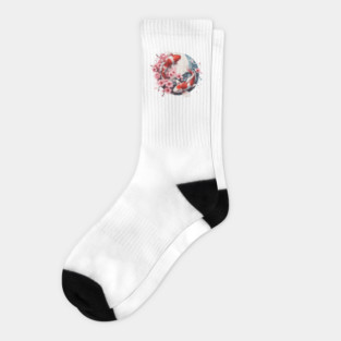 Koi Fish with Cherry Blossoms Socks