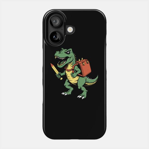 Back To School Roaring T Rex Phone Case by The WYLD Tribe