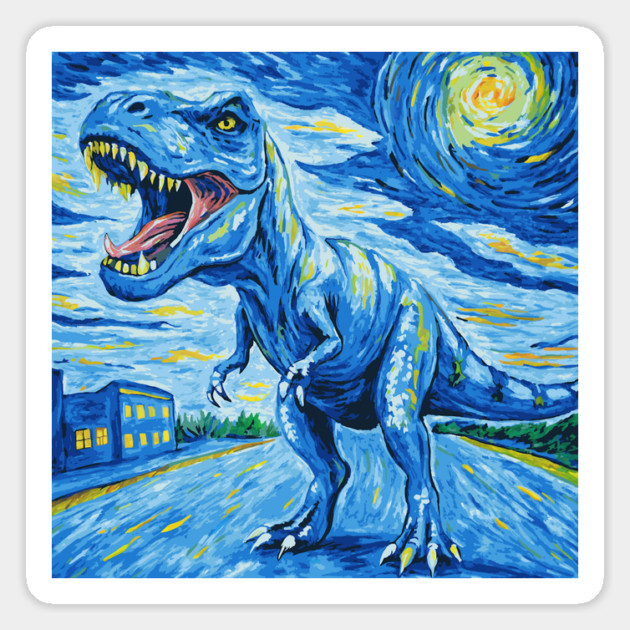 Starry Night T Rex Magnet by The WYLD Tribe