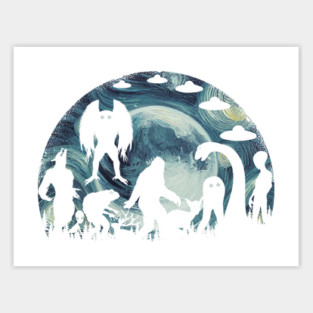 Starry Night Cryptid Sticker