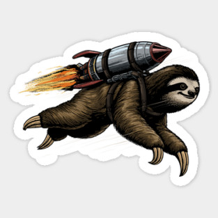 Rocket Sloth Sticker