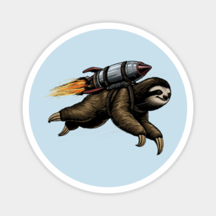 Rocket Sloth Magnet