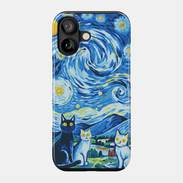 Staryy Night Cat Version Phone Case by The WYLD Tribe