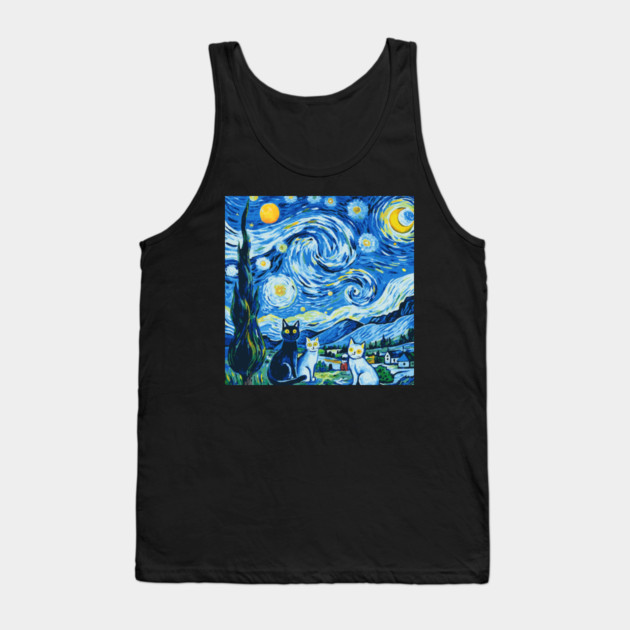 Staryy Night Cat Version Tank Top by The WYLD Tribe