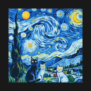 Staryy Night Cat Version T-Shirt