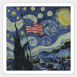 Starry Night 4th Of July Magnet