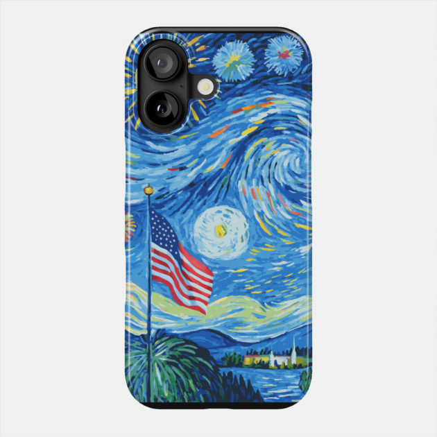4th Of July Starry Night Phone Case by The WYLD Tribe