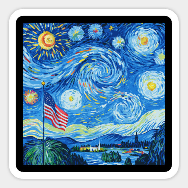 4th Of July Starry Night Magnet by The WYLD Tribe