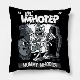 Lil Imhotep - Vintage Cartoon Mummy - Creepy Cute Monster Pillow