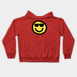 Smiley Face With Sunglasses Kids Hoodie